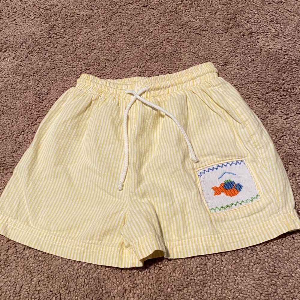 Loyal Child Embroidered Seersucker Swim Trunks Size 24m